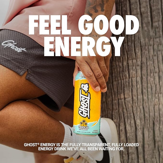 GHOST Energy Drink: Tropical Mango, 12 oz. 12 pack