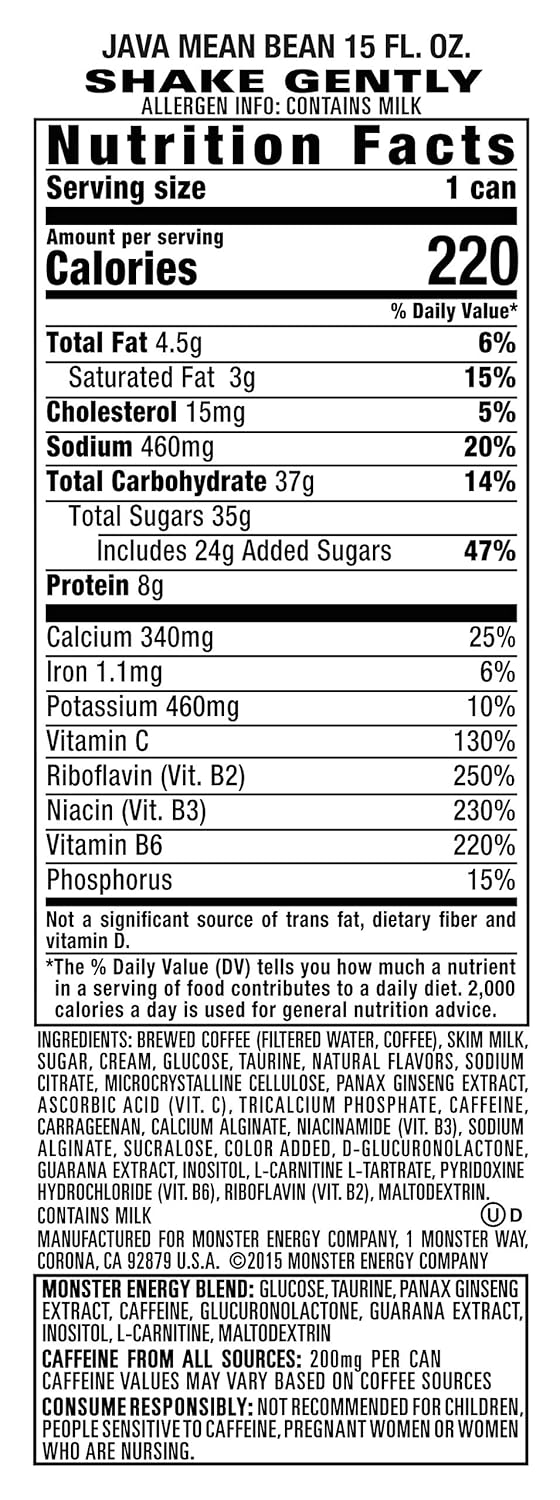Monster Energy Drink: Java Monster Mean Bean, 16 fl. oz. 15 pack cans