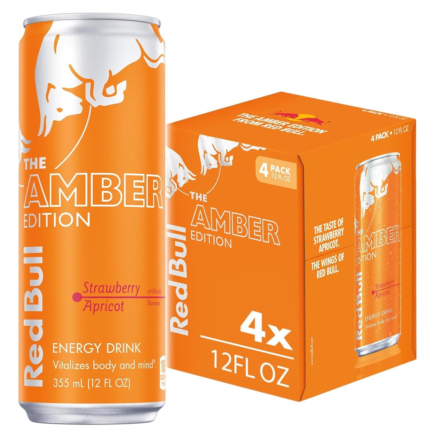 Red Bull: Amber Edition Energy Drink - Strawberry Apricot, 12 fl. oz., 4 pack cans