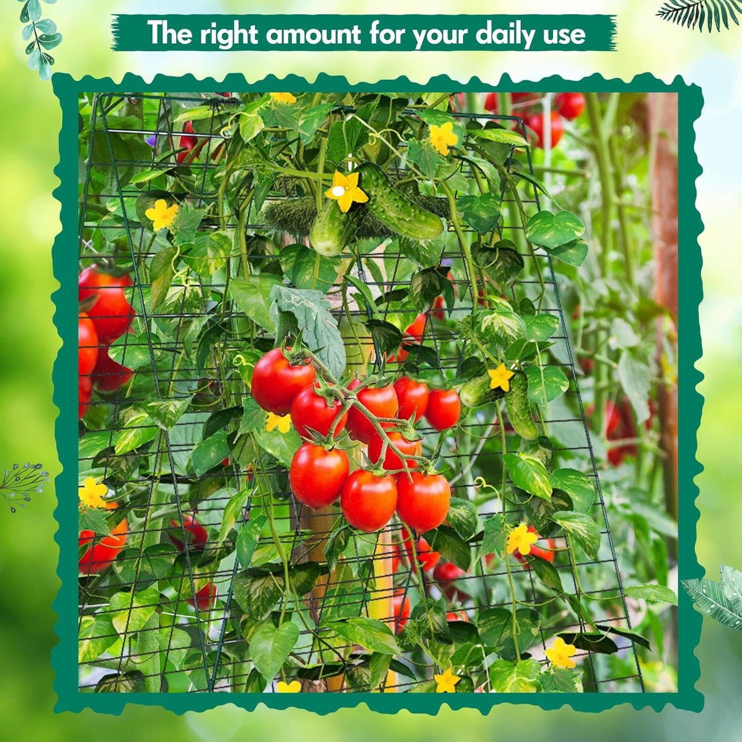 Wesiti: 4 Packs Foldable Cucumber Trellis for Raised Bed - 34"W x 48"H Adjustable a Frame Garden Trellis, Green