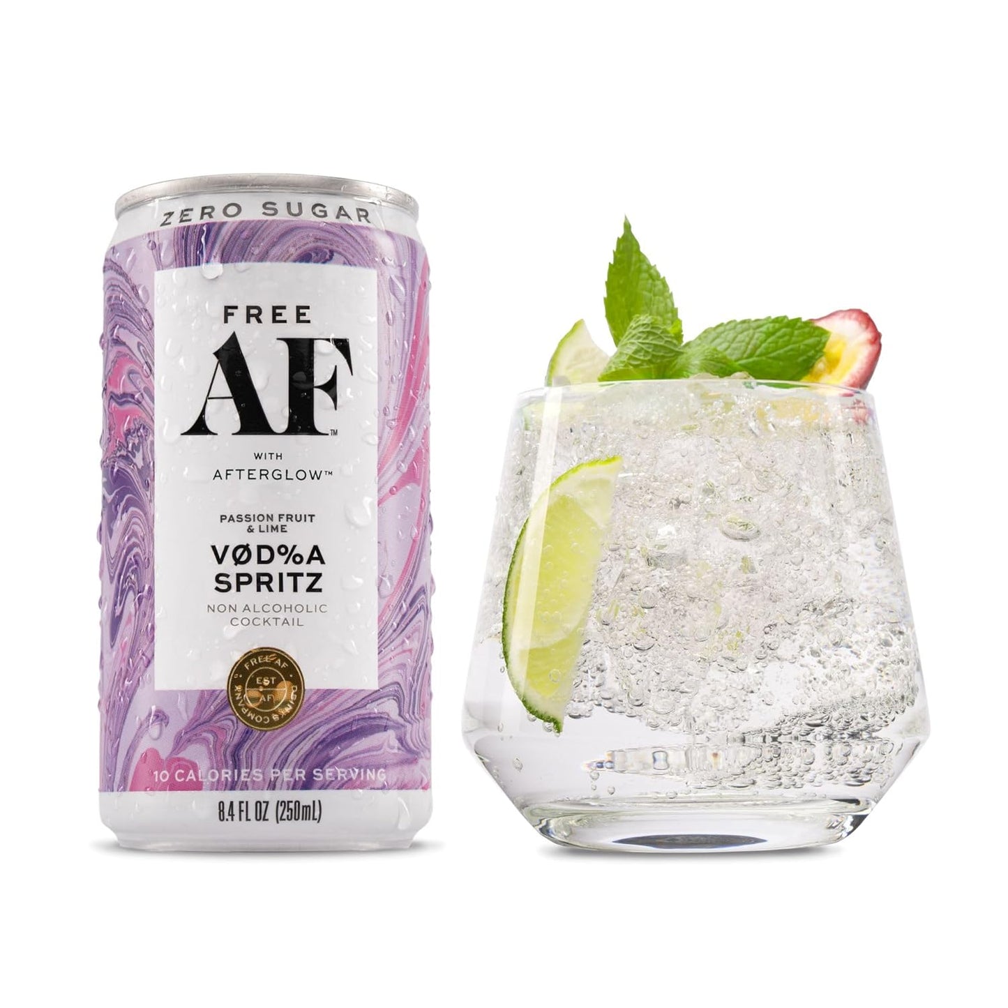 Cocktail: FREE AF: Gin & Tonic - Non Alcoholic Cucumber G&T, Premium Cocktail Mixer, 12 Pack Cans