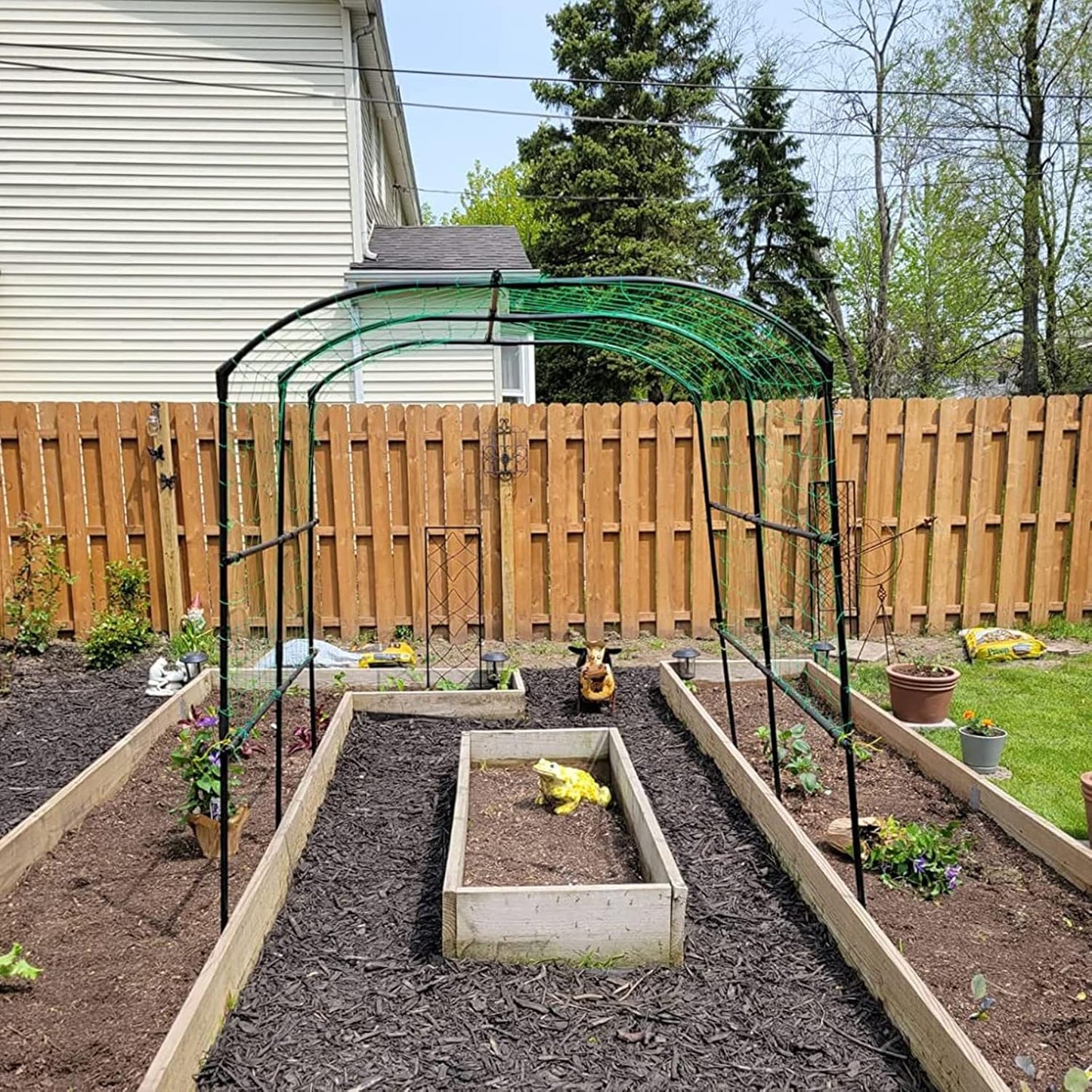 DoCred: Garden Arch Trellis – 87" Adjustable Metal Garden Cover, Green