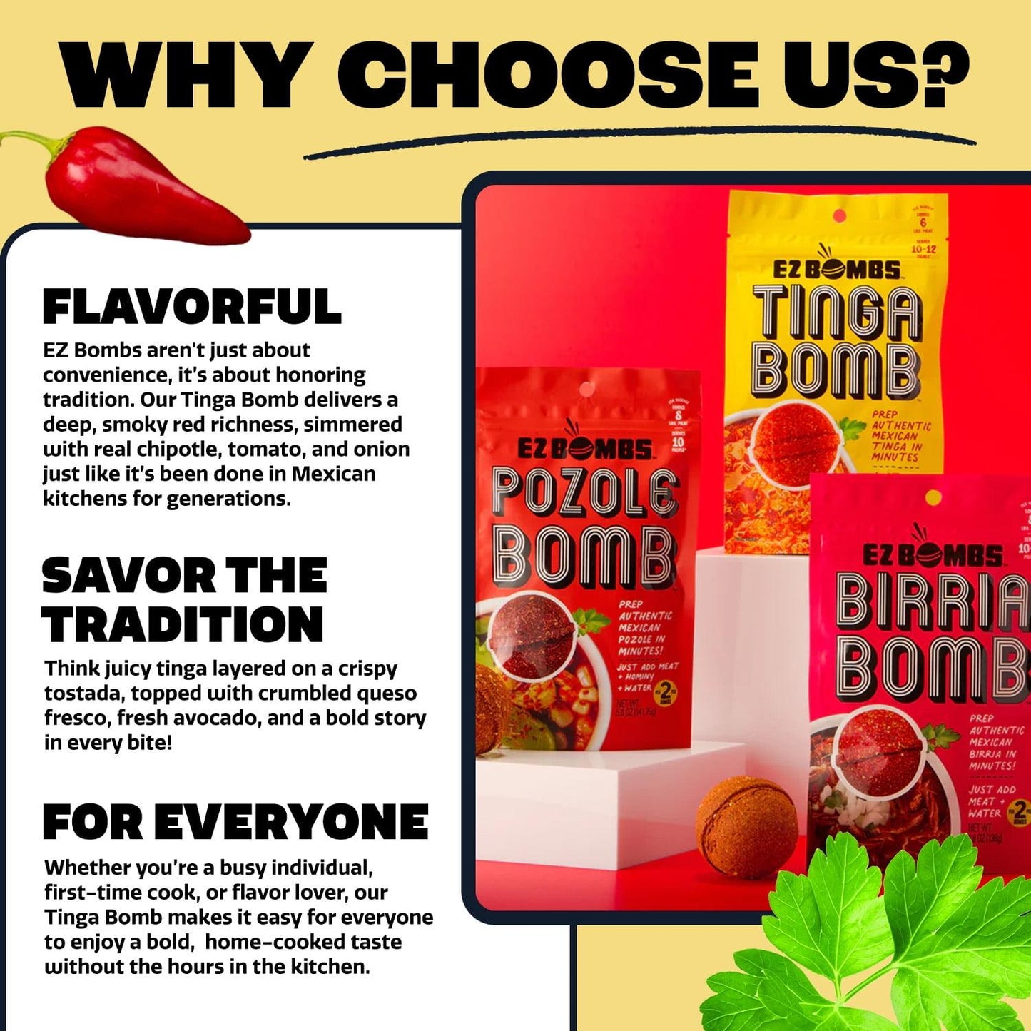 EZ Bombs: Tinga Bomb Seasoning, 1 Bag, 2 Pieces