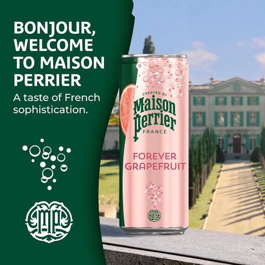 Maison Perrier: Forever Grapefruit, Flavored Sparkling Water, 11.15 oz. 24 Pack