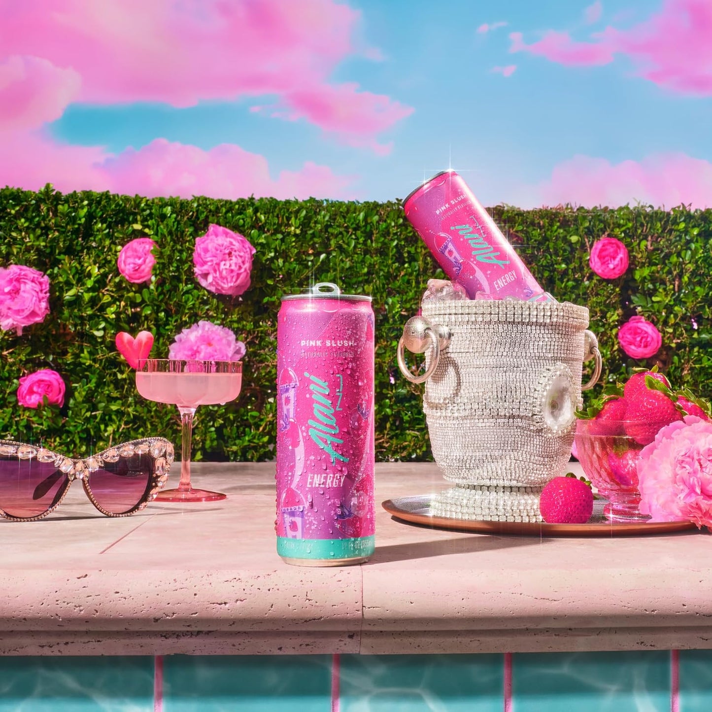 Alani Nu: PINK SLUSH, Sugar Free Low Calorie Energy Drinks, Paris Hilton x Alani Nu, 12 oz. Cans, 12 Pack
