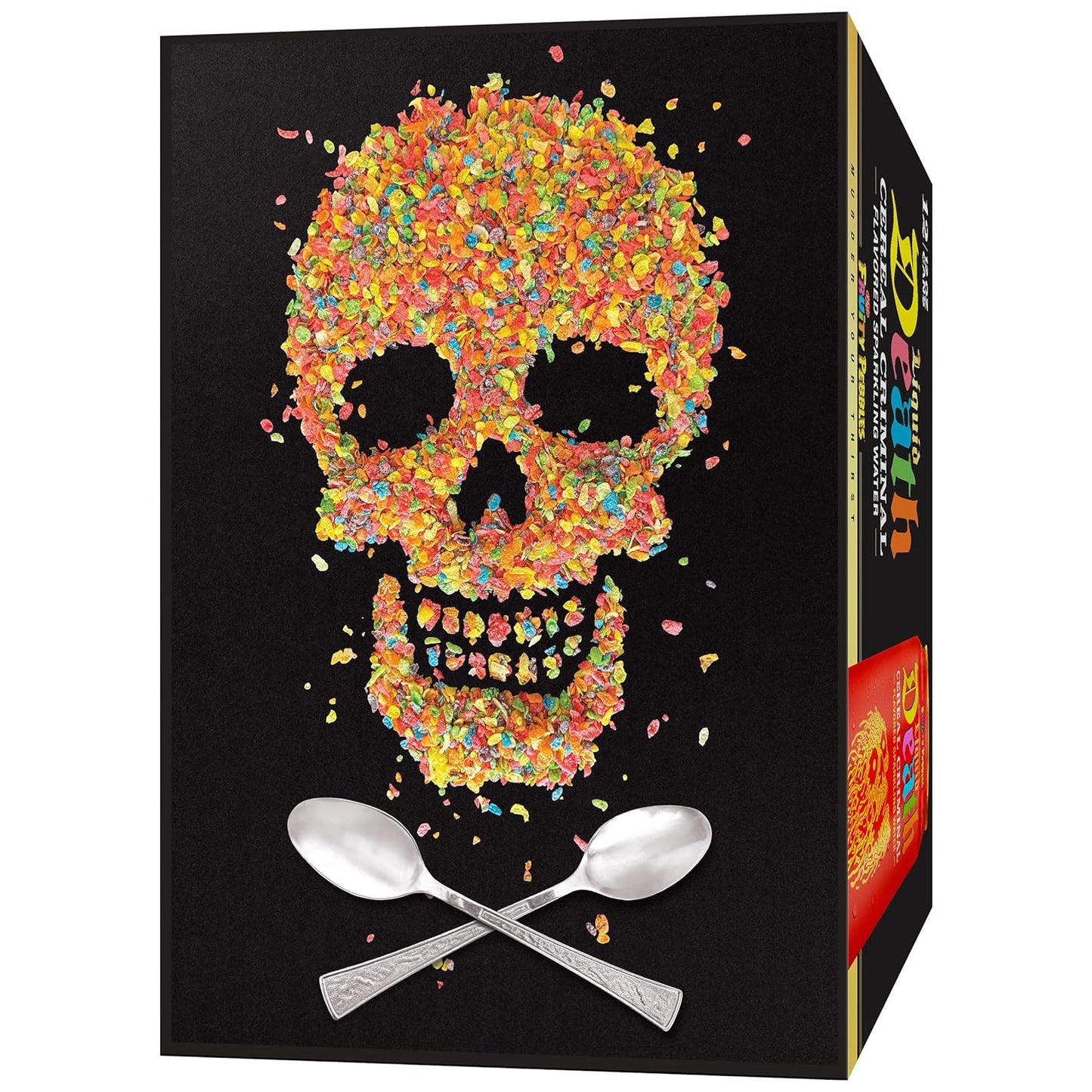 Liquid Death: Cereal Criminal, Fruity Pebbles Flavored Sparkling Water, 12 oz., 12 Pack