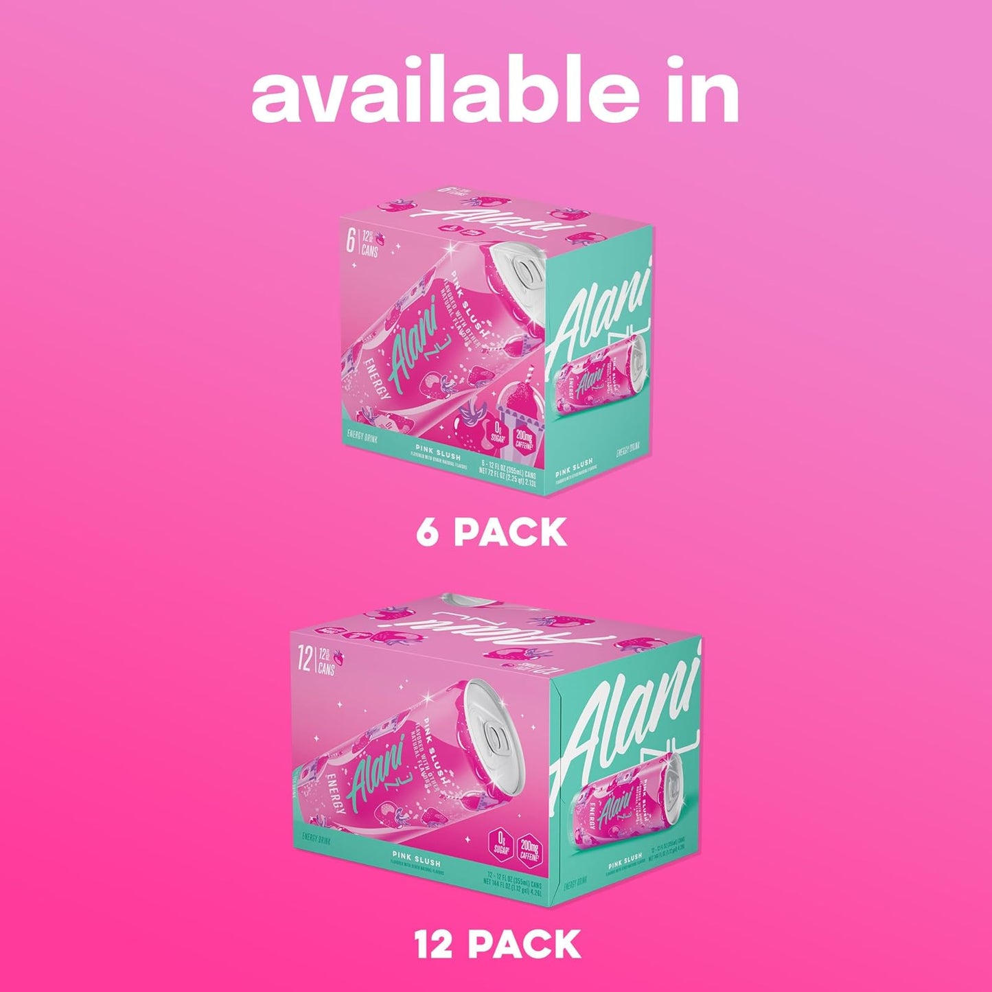 Alani Nu: PINK SLUSH, Sugar Free Low Calorie Energy Drinks, Paris Hilton x Alani Nu, 12 oz. Cans, 12 Pack