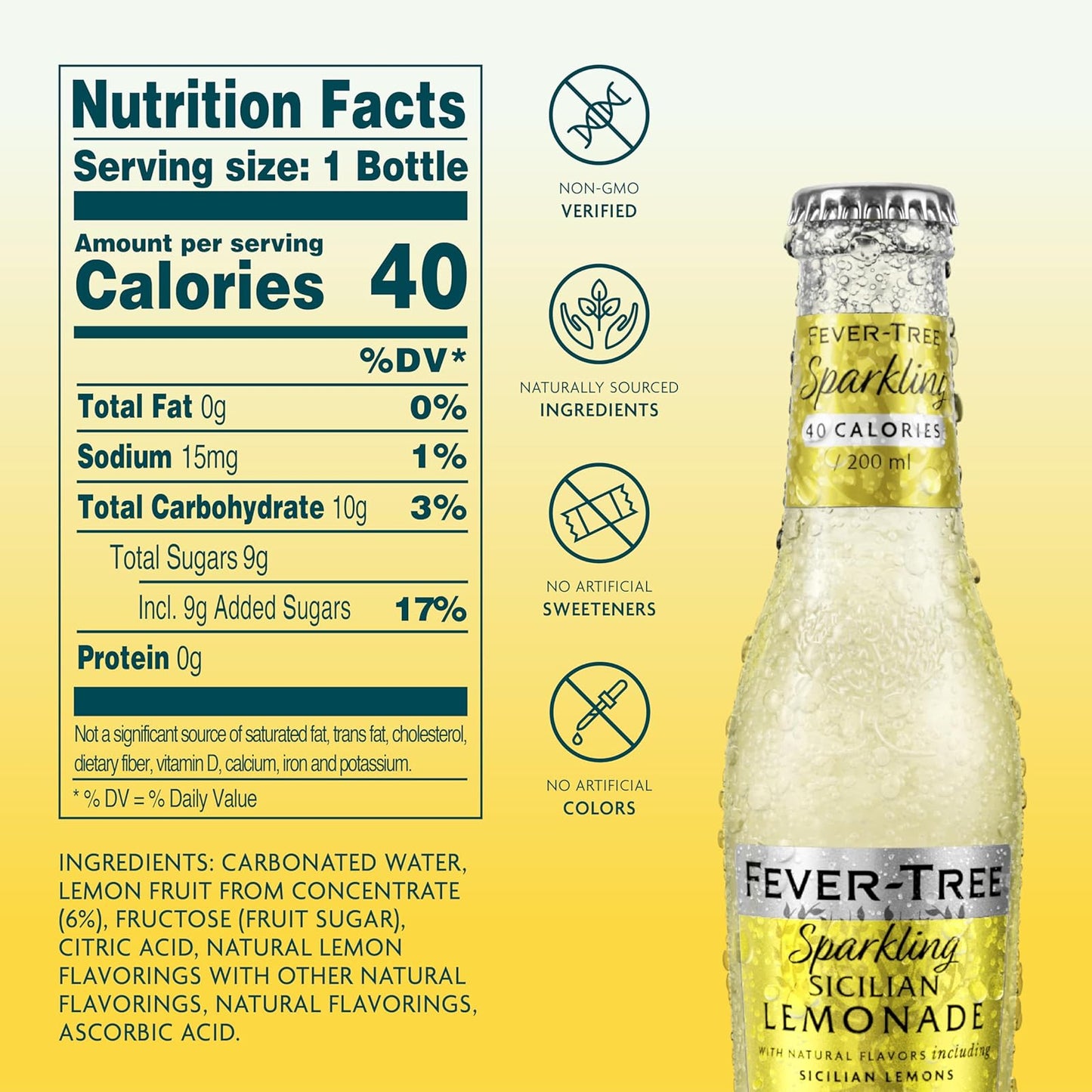 Fever-Tree: Sparkling Sicilian Lemonade, 6.8 oz., 24 Pack