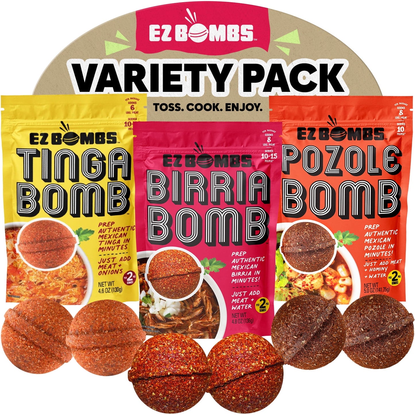 EZ Bombs: Garlic Rosemary Brine Bomb Seasoning with Finishing Rub, 2 Pack, 4 Pieces
