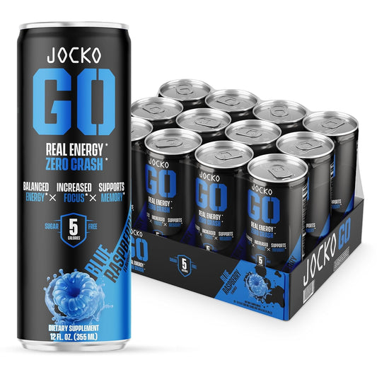 Jocko GO: Keto Energy Drink, Blue Raspberry, 12 Pack