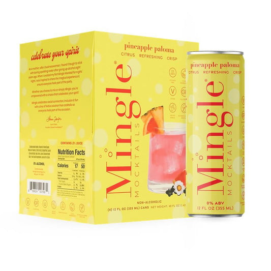 Mingle Mocktails: Pineapple Paloma Non-Alcoholic, 12 oz., 4 Pack