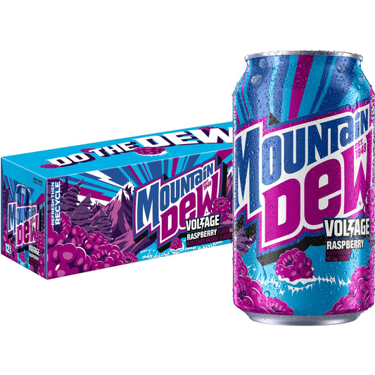 Mountain Dew: Voltage Raspberry Citrus and Ginseng, 12 oz., 12 Pack