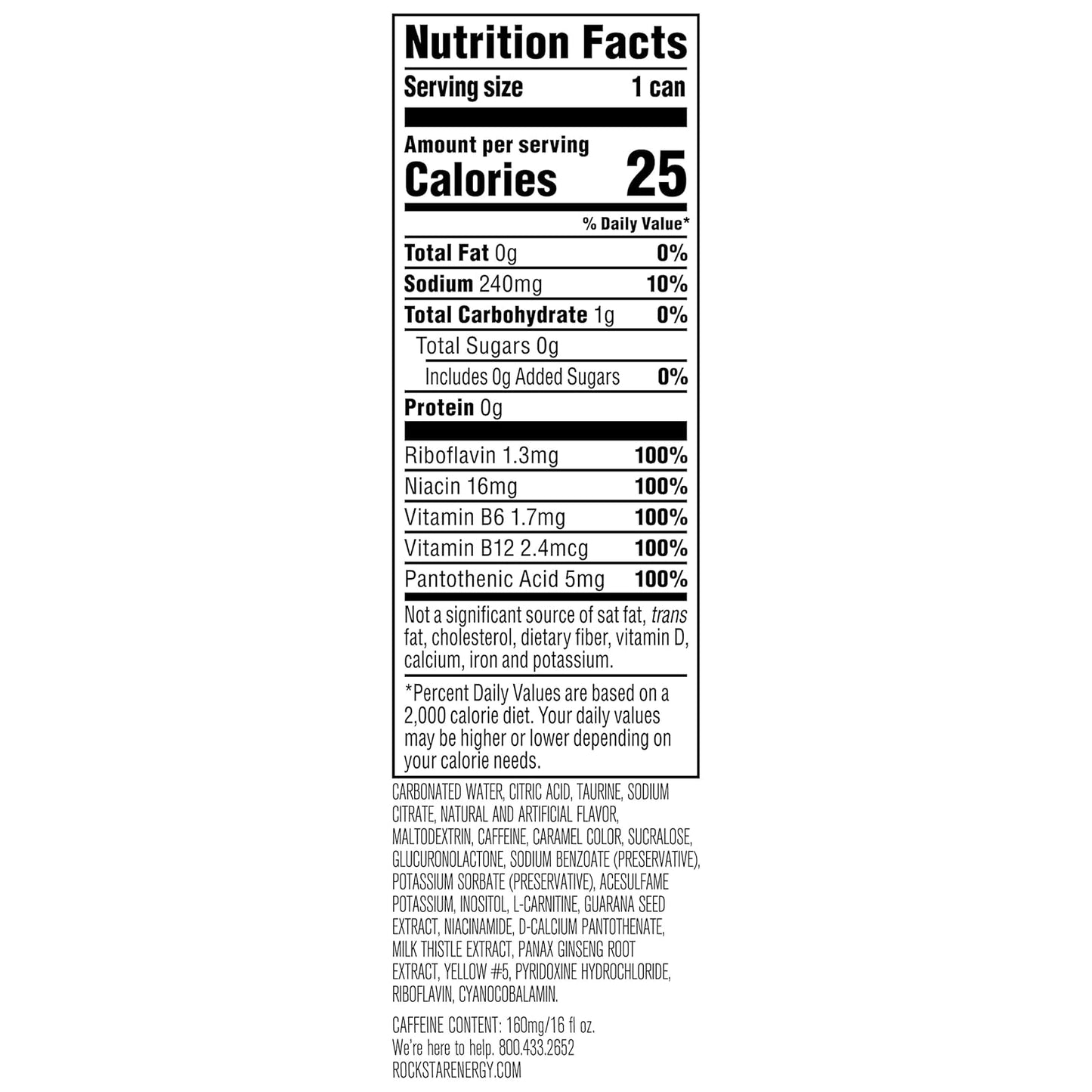 Rockstar Energy Drink: Sugar Free, 16 oz., 12 Pack