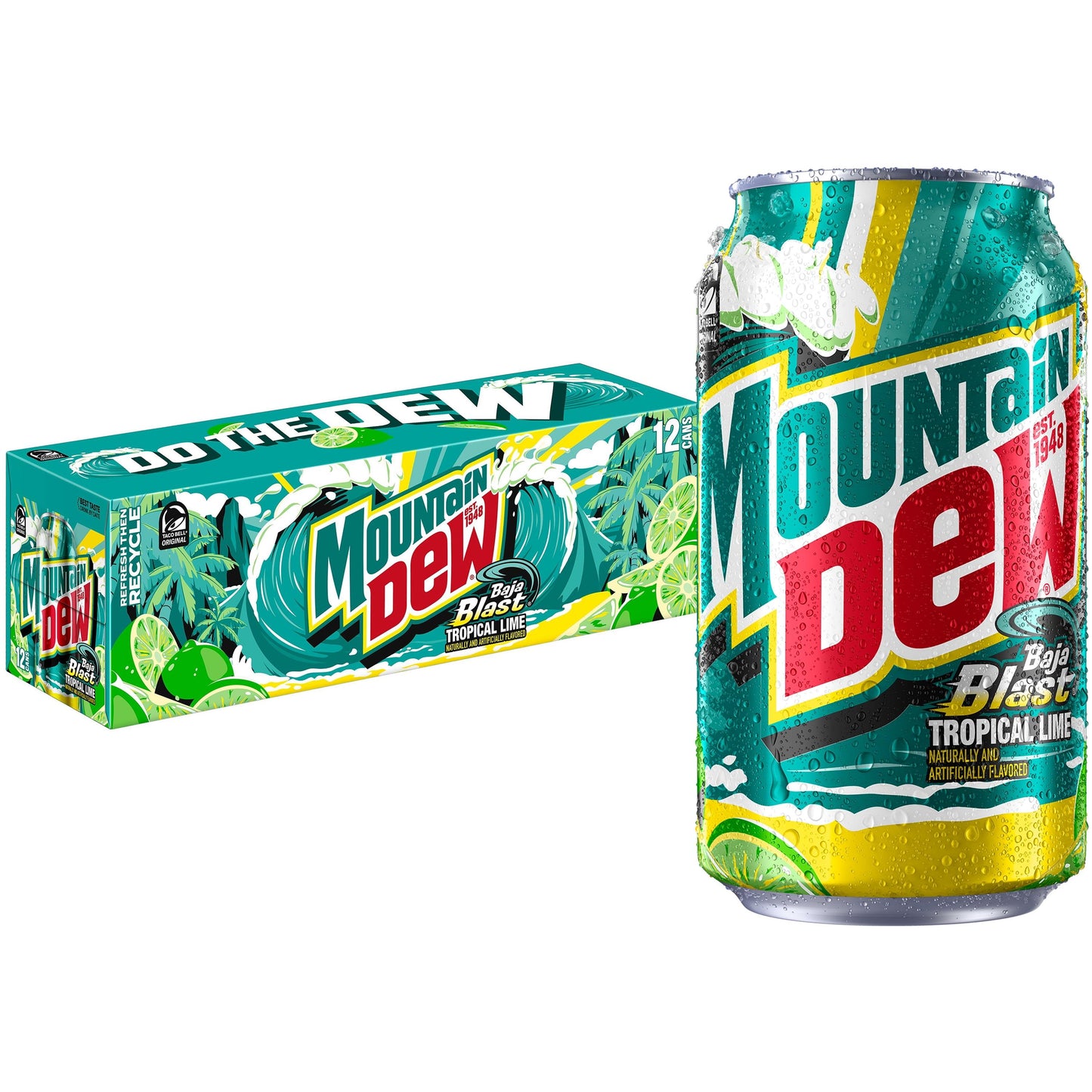 Mountain Dew: Baja Blast Tropical Lime & Citrus, Soda Pop, 12 oz., 12 Pack