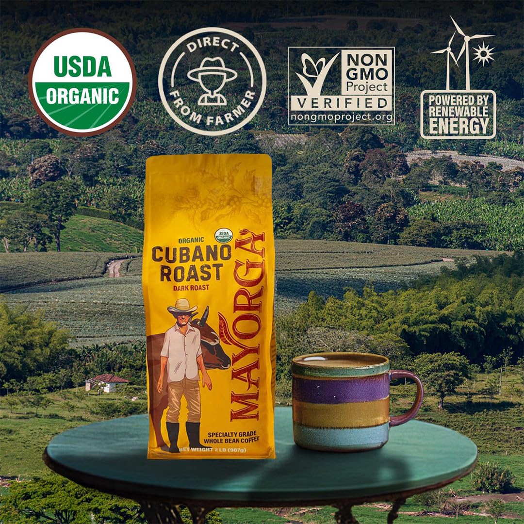 Mayorga: Organic Café Cubano Roast, Whole Bean Coffee, 2 lbs.