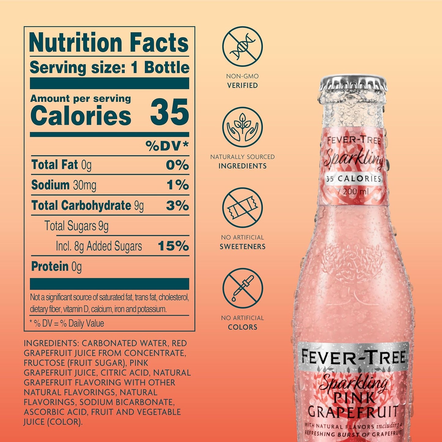 Fever-Tree: Sparkling Pink Grapefruit, 6.8 oz., 24 Pack