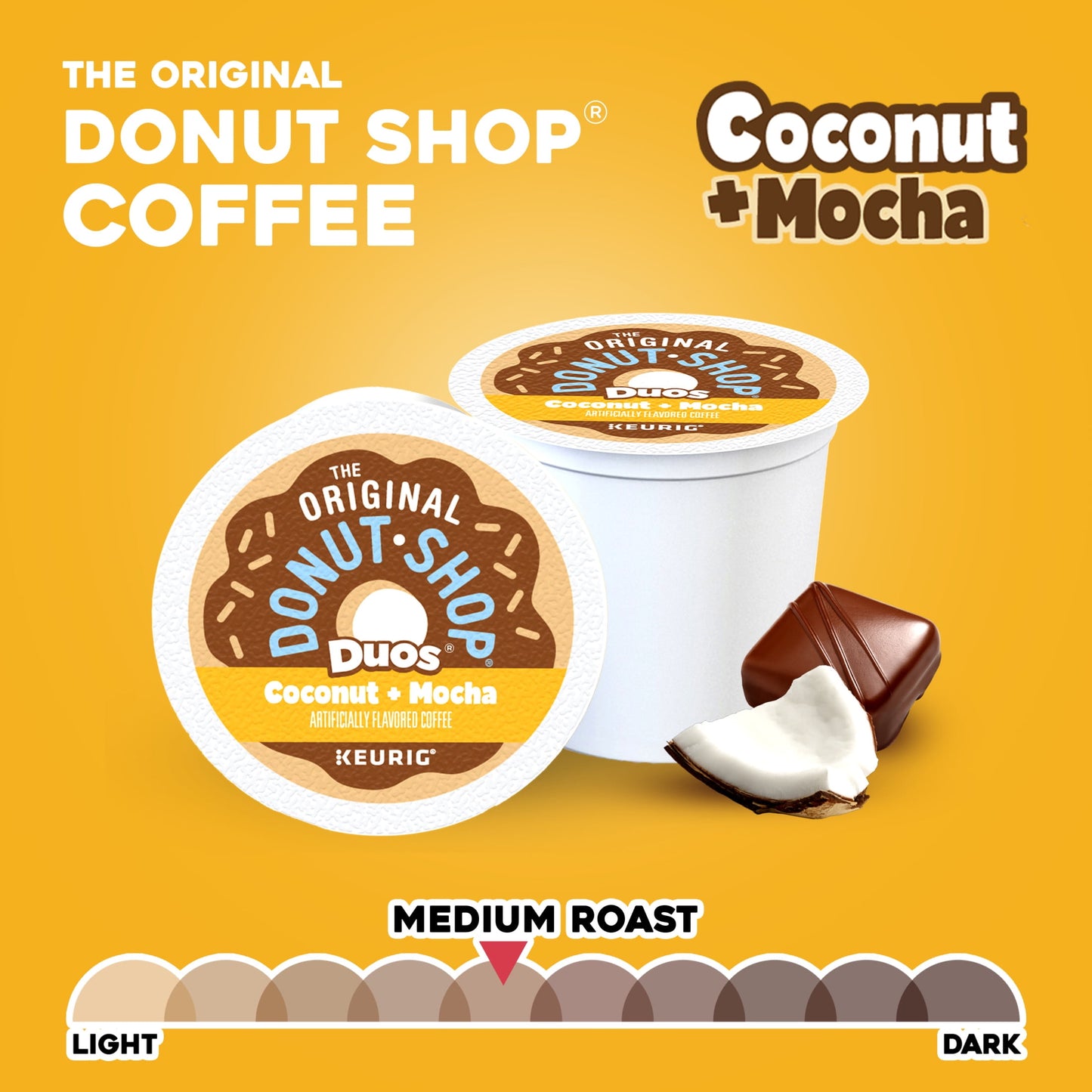 The Original Donut Shop: Coconut Mocha, Medium Roast K-Cup Coffee Pods, 24 Pack