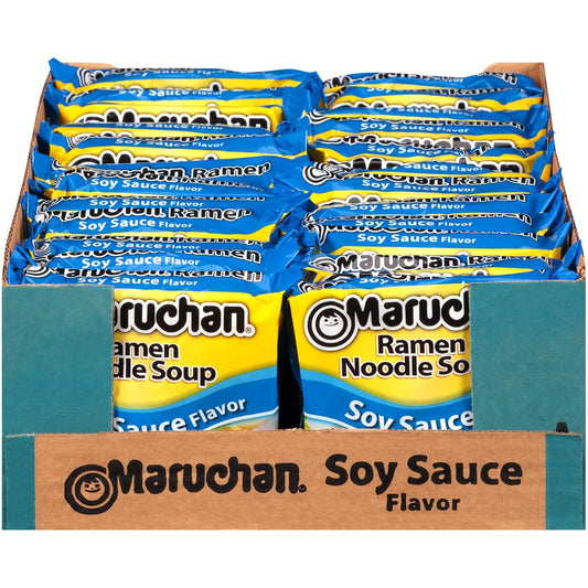 Maruchan Ramen: Soy Sauce, Instant Ramen Noodles, 24 Pack