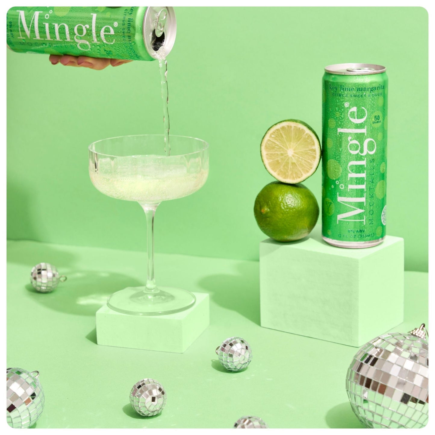 Mingle Mocktails: Key Lime Margarita Non-Alcoholic, 12 oz., 4 Pack