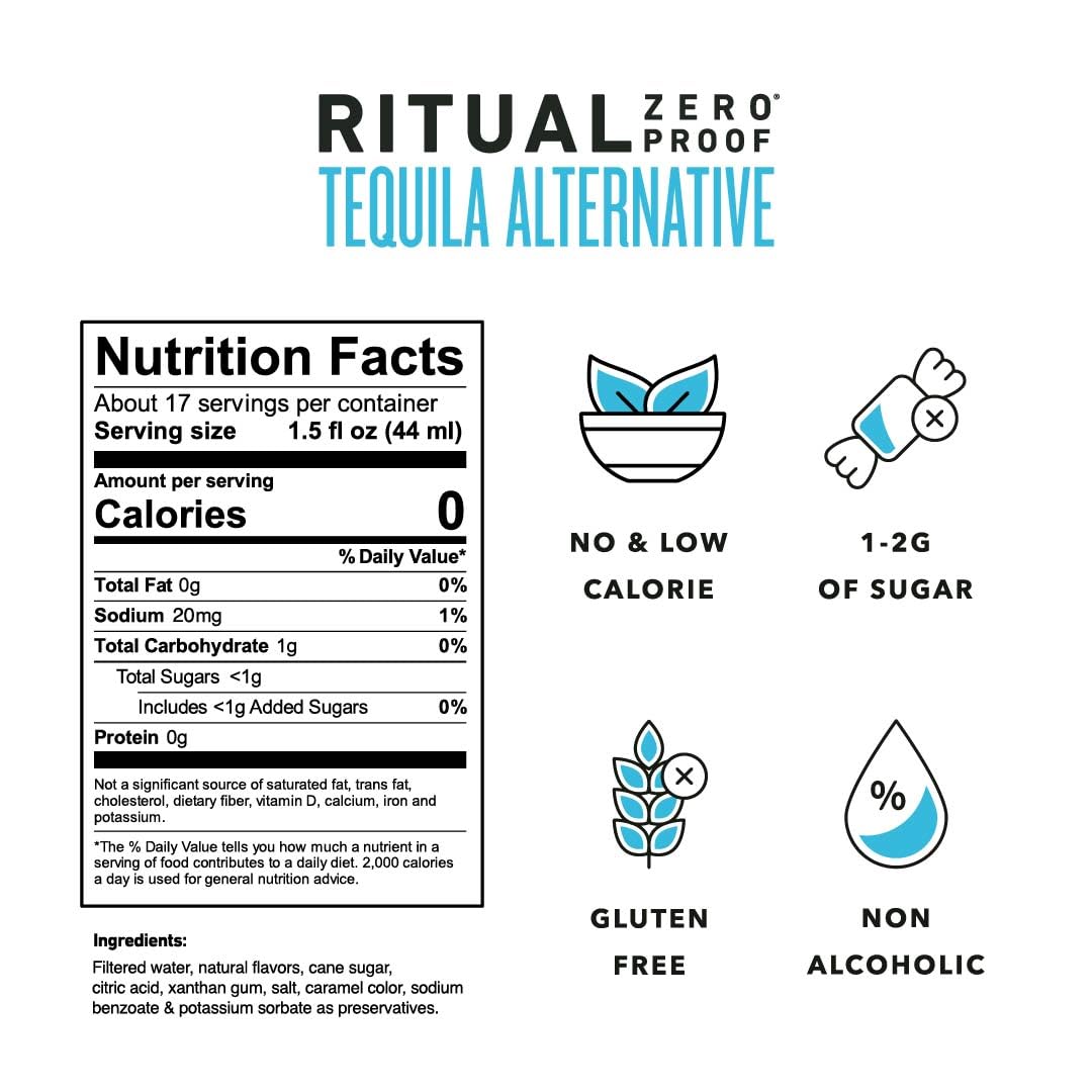 Spirit: RITUAL ZERO PROOF: Tequila Alternative, Non Alcoholic Agave Spirit, 1 Bottle