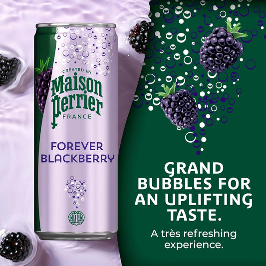 Maison Perrier: Forever Blackberry, Flavored Sparkling Water, 11.15 oz. 24 Pack