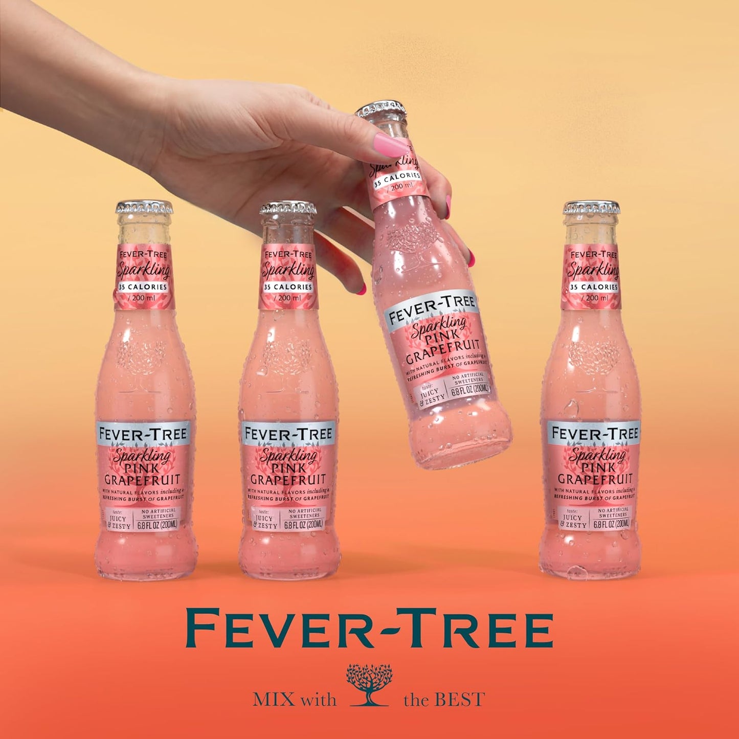 Fever-Tree: Sparkling Pink Grapefruit, 6.8 oz., 24 Pack