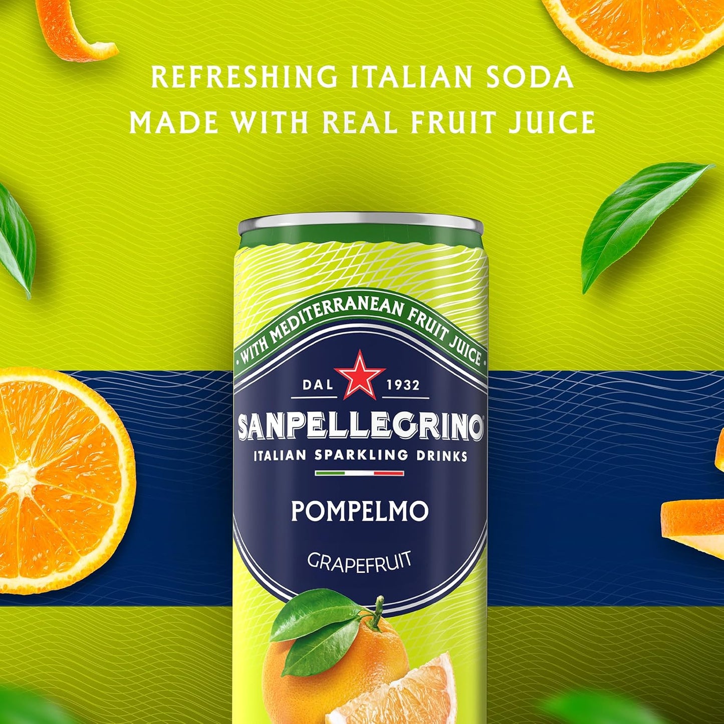 San Pellegrino: Pompelmo Sparkling Grapefruit, Italian Sparkling Drink, 11.15 oz. 24 Pack