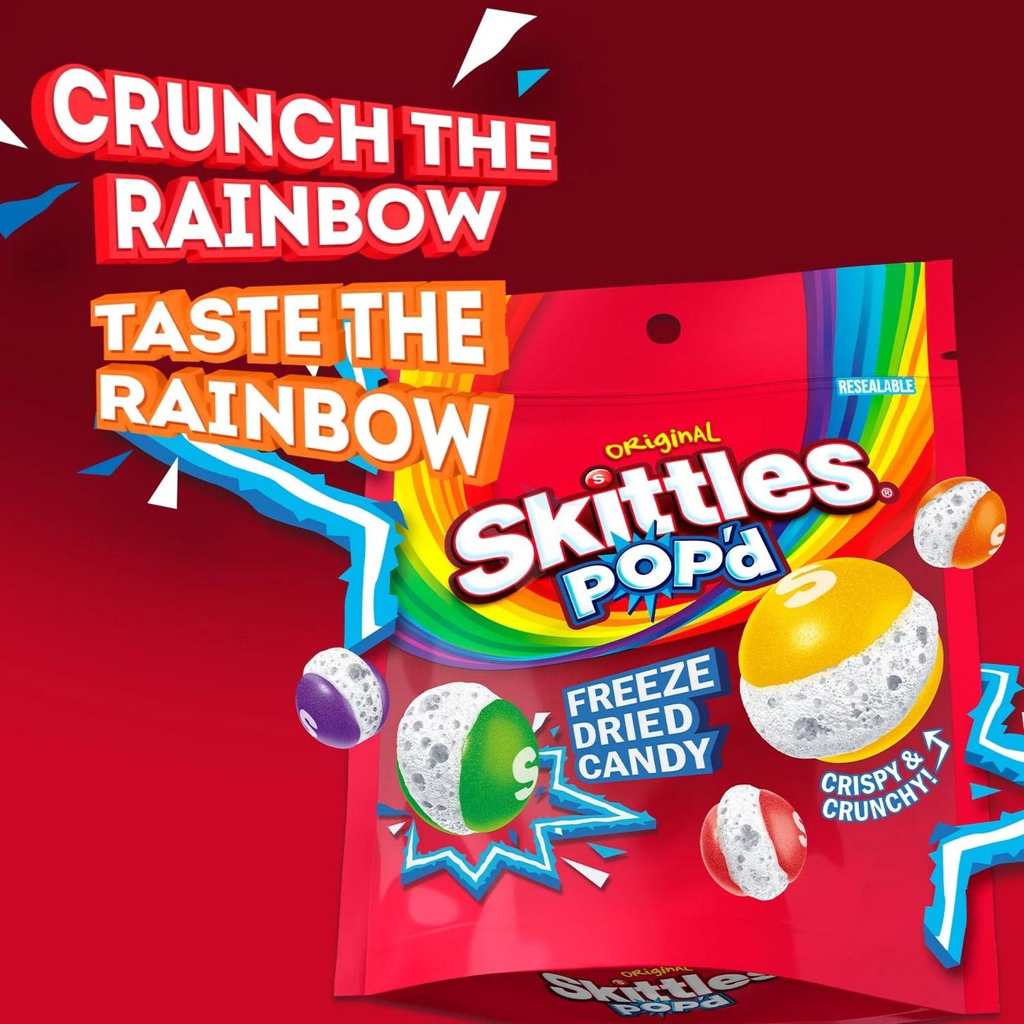 SKITTLES: POP'D Originals Freeze Dried Candy, 1 Bag