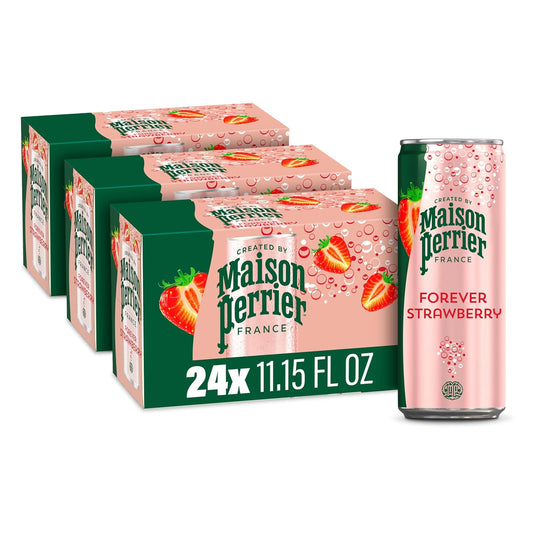 Maison Perrier: Forever Strawberry, Flavored Sparkling Water, 11.15 oz. 24 Pack