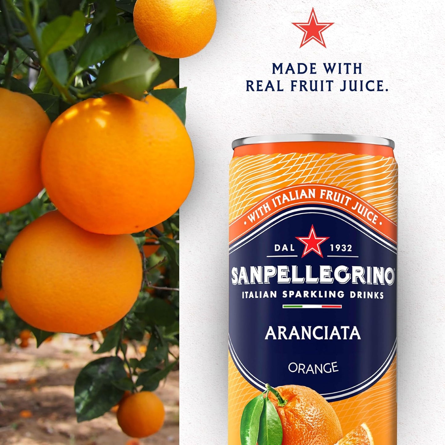 San Pellegrino: Aranciata Sparkling Orange, Italian Sparkling Drink, 11.15 oz. 24 Pack
