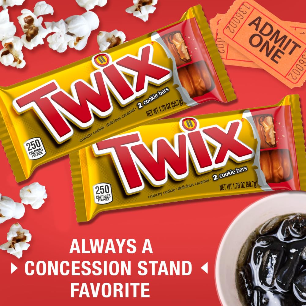 TWIX: Caramel Chocolate Cookie Candy, Bulk Individually Wrapped, 36 Pack