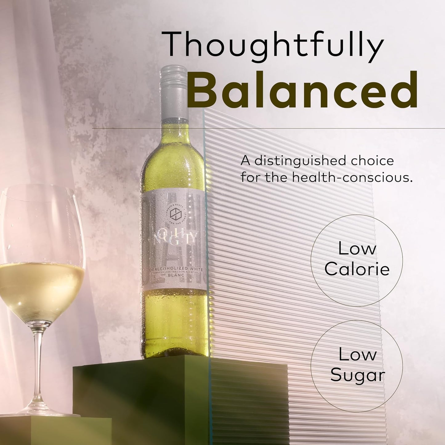 Wine: Thomson & Scott Noughty: Sauvignon Blanc, Non-alcoholic White Wine, 1 Bottle