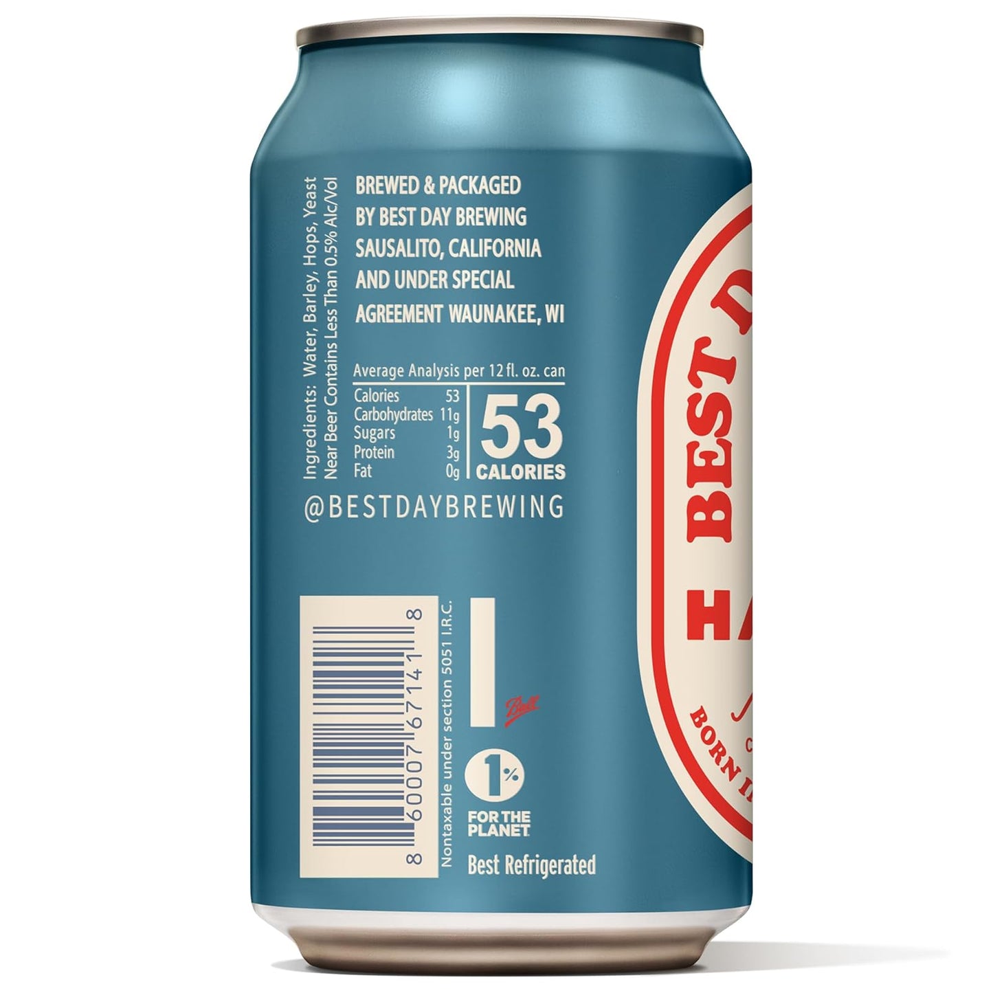 Beer: Best Day Brewing: Hazy IPA, Non Alcoholic Beer, 12 Pack