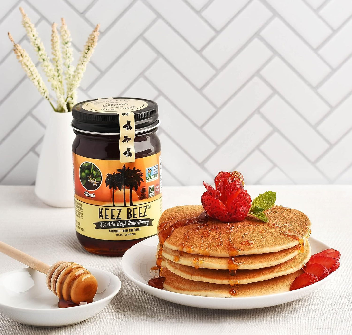 KEEZ BEEZ: Raw Black Honey, Mango Blossom, 1 lb. Jar, Organic, Non-GMO, Kosher Certified