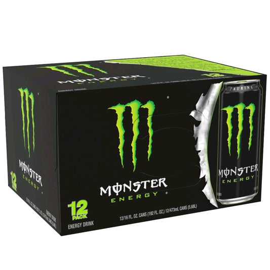 Monster Energy Drink: Green Original, 16 oz. 12 pack