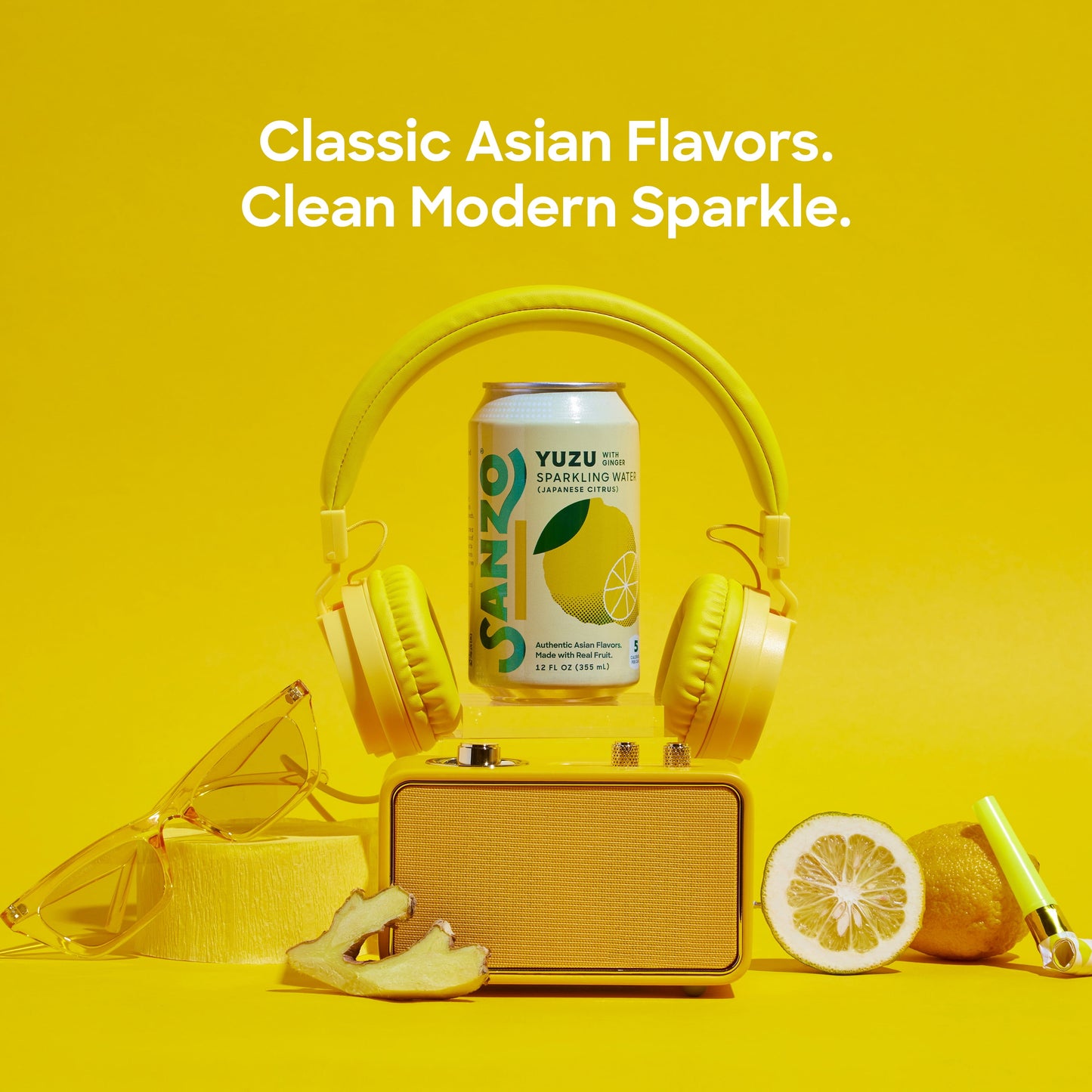 Sanzo: Yuzu Lemon Sparkling Water, 12 oz., 12 Pack