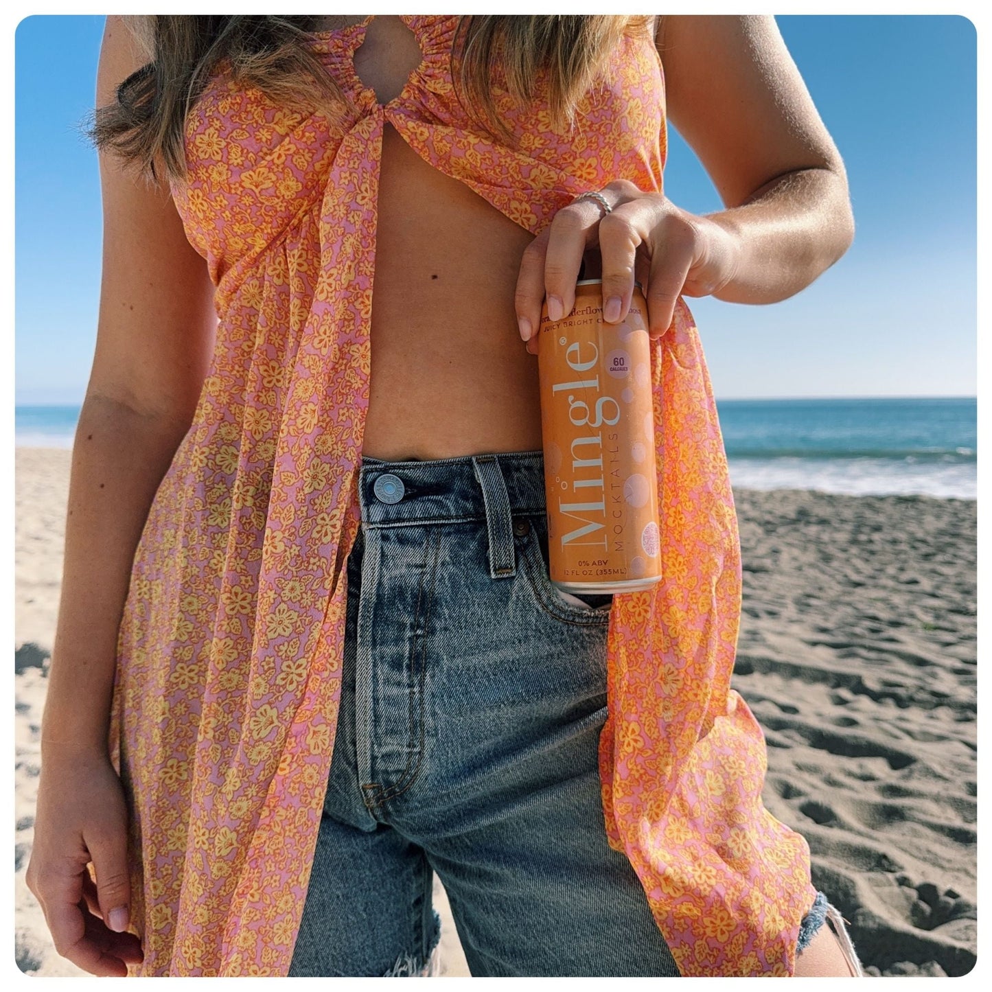 Mingle Mocktails: Blood Orange Elderflower Mimosa Non-Alcoholic, 12 oz., 4 Pack