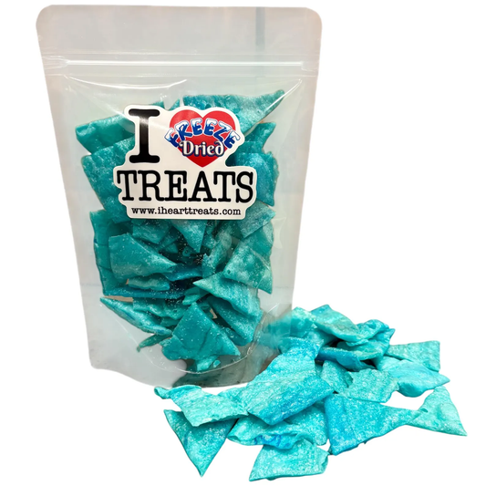 Freeze Dried Candy: Fruit Roll Ups Chips, Blue Raspberry Flavor, 1 Bag