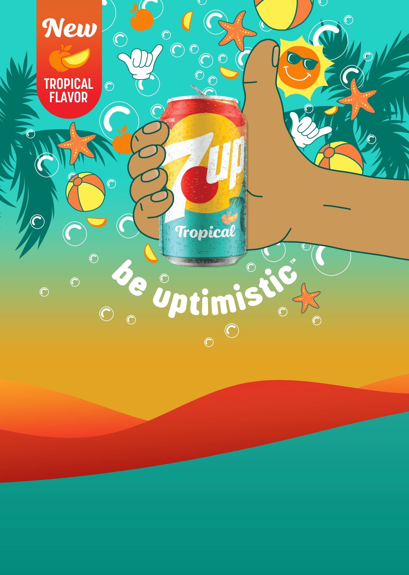 7UP: Tropical, Lemon Lime Mango Peach Soda Pop, 12 oz., 12 Pack