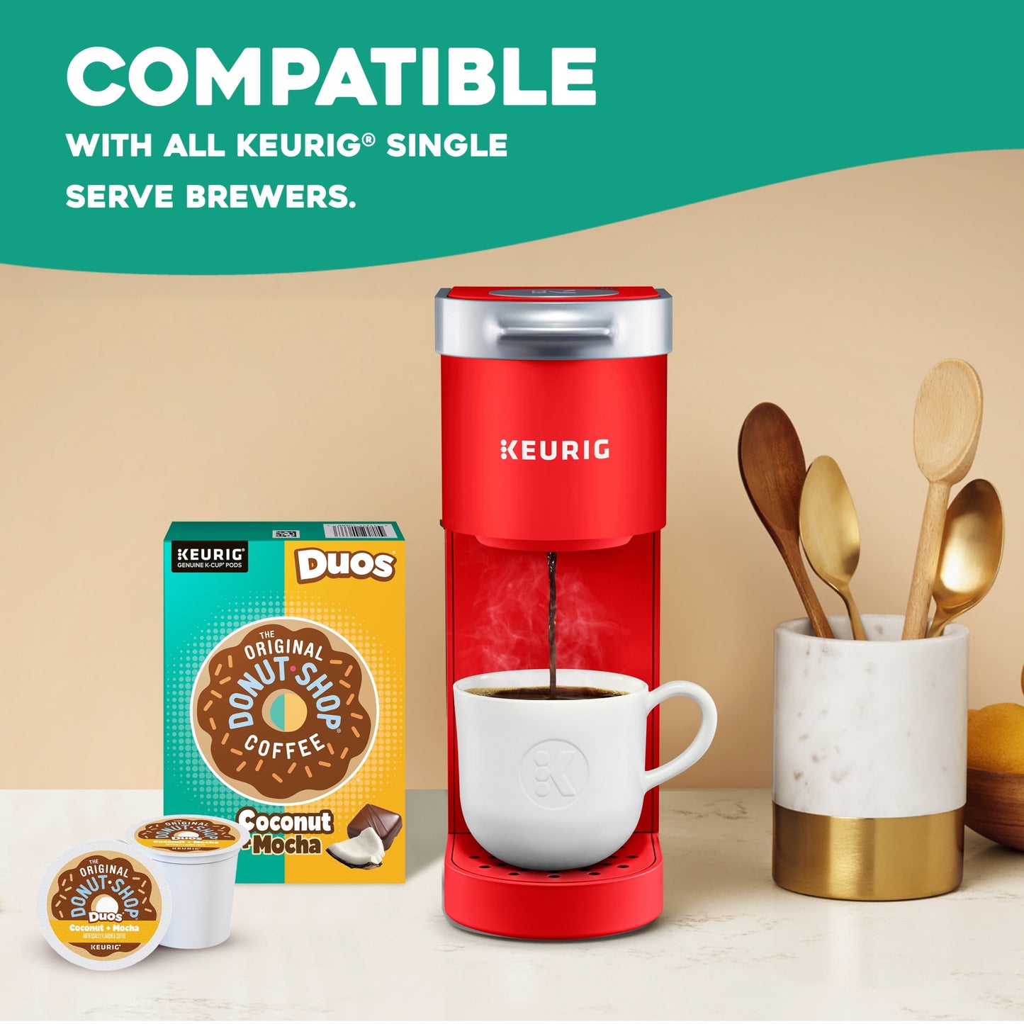 The Original Donut Shop: Coconut Mocha, Medium Roast K-Cup Coffee Pods, 24 Pack