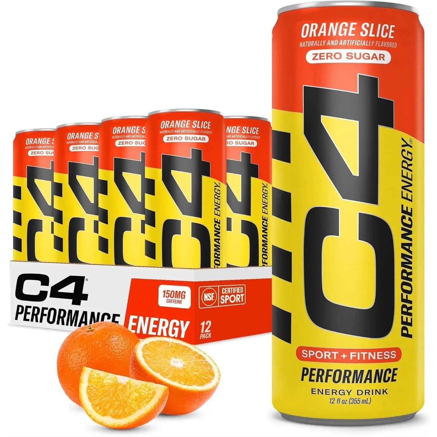 Cellucor C4 Performance Energy Drink: Orange Slice, 16 oz. 12 pack