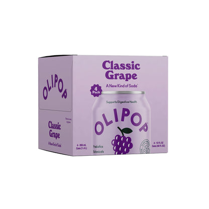OLIPOP: Classic Grape Soda, 12 fl oz, 8 Pack Cans