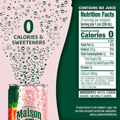 Maison Perrier: Forever Strawberry, Flavored Sparkling Water, 11.15 oz. 24 Pack