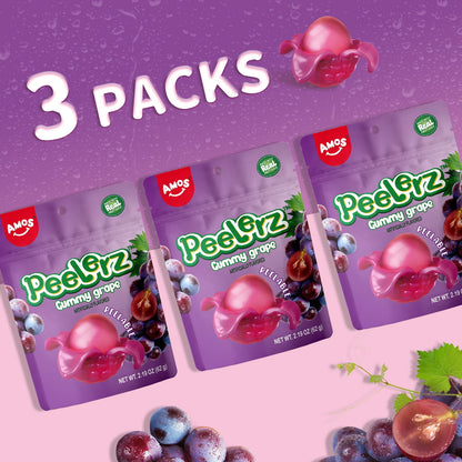 AMOS Peelerz: Grape Gummy Candy, 3 Packs