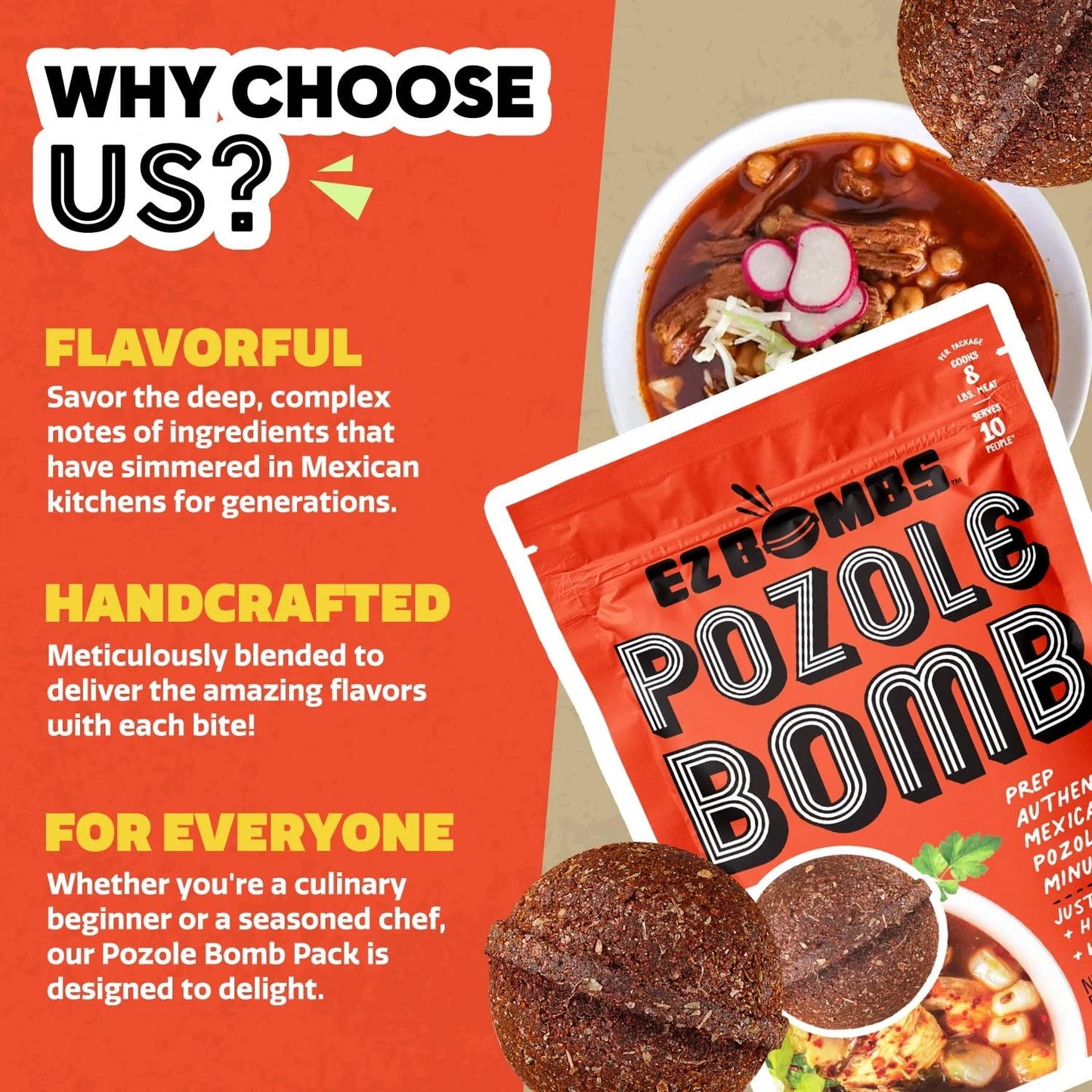 EZ Bombs: Pozole Bomb Seasoning, 1 Bag, 2 Pieces