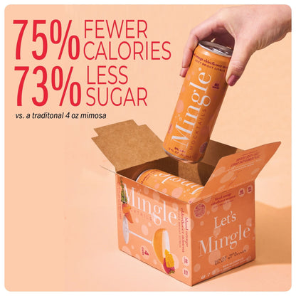 Mingle Mocktails: Blood Orange Elderflower Mimosa Non-Alcoholic, 12 oz., 4 Pack