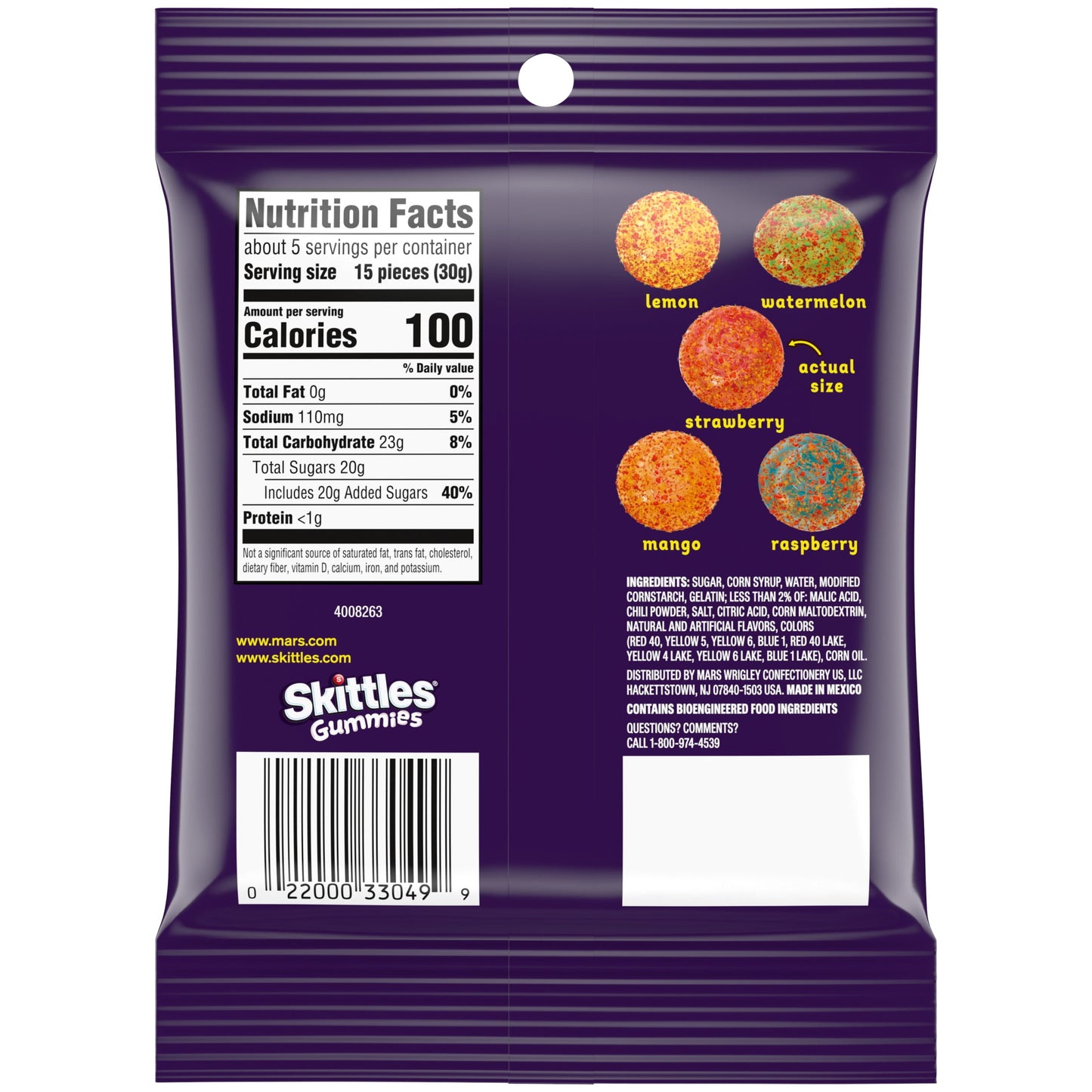 Skittles: Gummies Fuego, Spicy Gummy Candy, 1 Bag