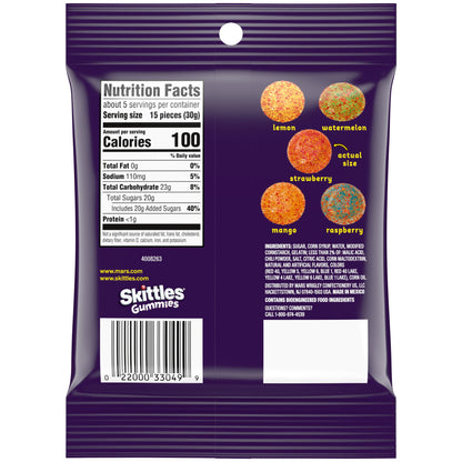 Skittles: Gummies Fuego, Spicy Gummy Candy, 1 Bag