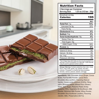 Dubai Candy: Eastanbul Dubai Chocolate Bar Pistachio, 1  2.5 oz. Bar