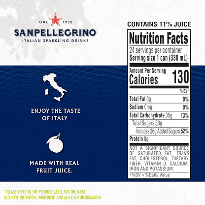 San Pellegrino: Pompelmo Sparkling Grapefruit, Italian Sparkling Drink, 11.15 oz. 24 Pack